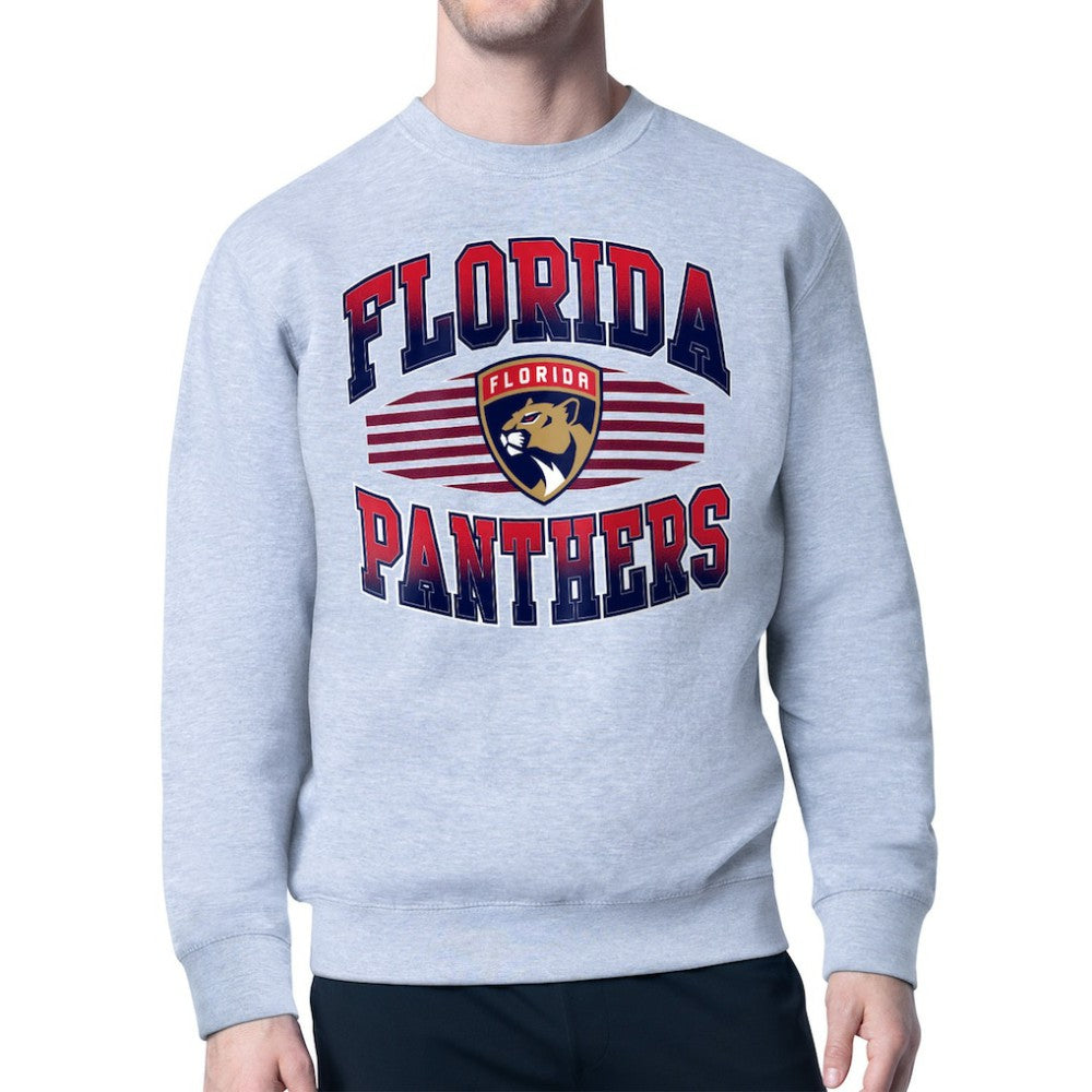 NHL Gray Florida Panthers Starter Team Grit Graphic Fleece Pullover Sweatshirt