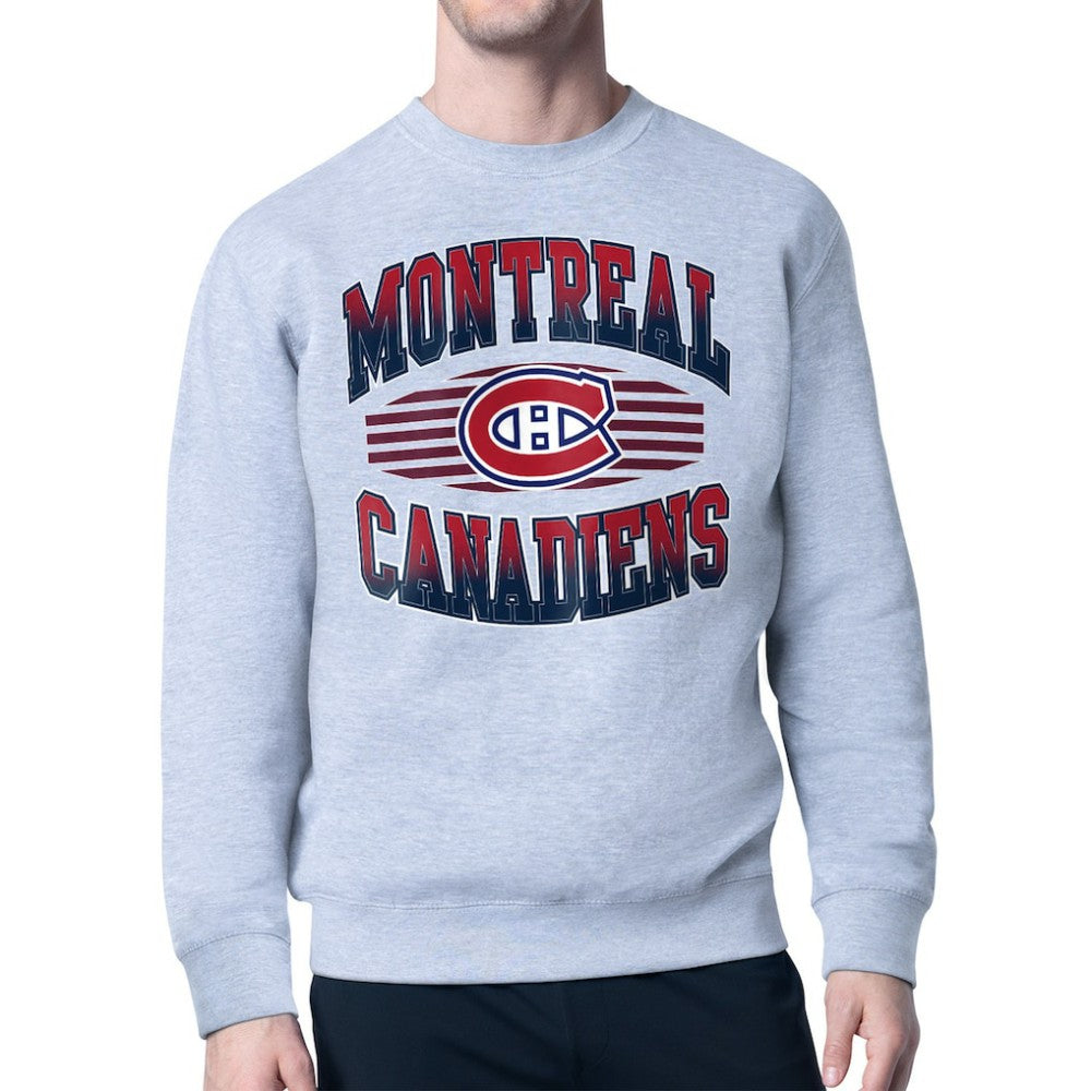 NHL Gray Montreal Canadiens Starter Team Grit Graphic Fleece Pullover Sweatshirt