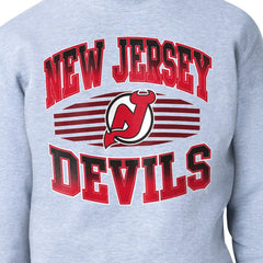 NHL Gray New Jersey Devils Starter Team Grit Graphic Fleece Pullover Sweatshirt