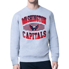 NHL Gray Washington Capitals Starter Team Grit Graphic Fleece Pullover Sweatshirt