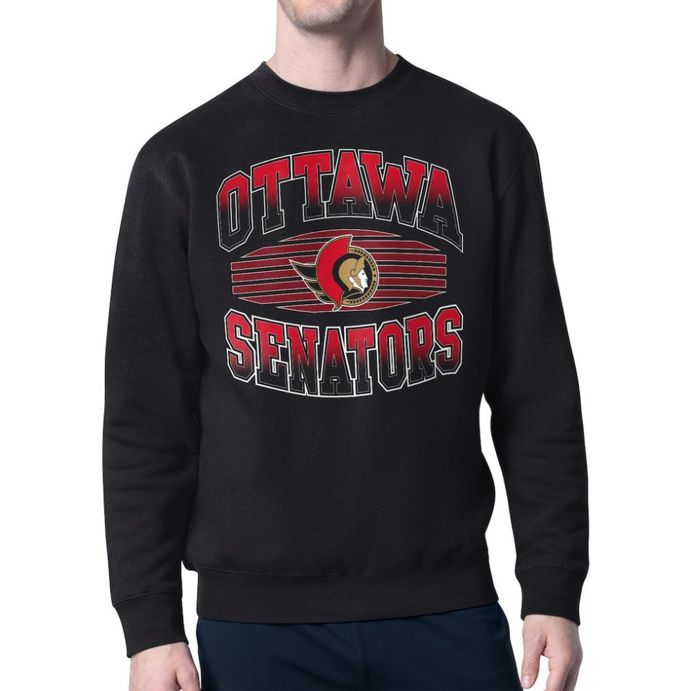 NHL Black Ottawa Senators Starter Team Grit Graphic Fleece Pullover Sweatshirt