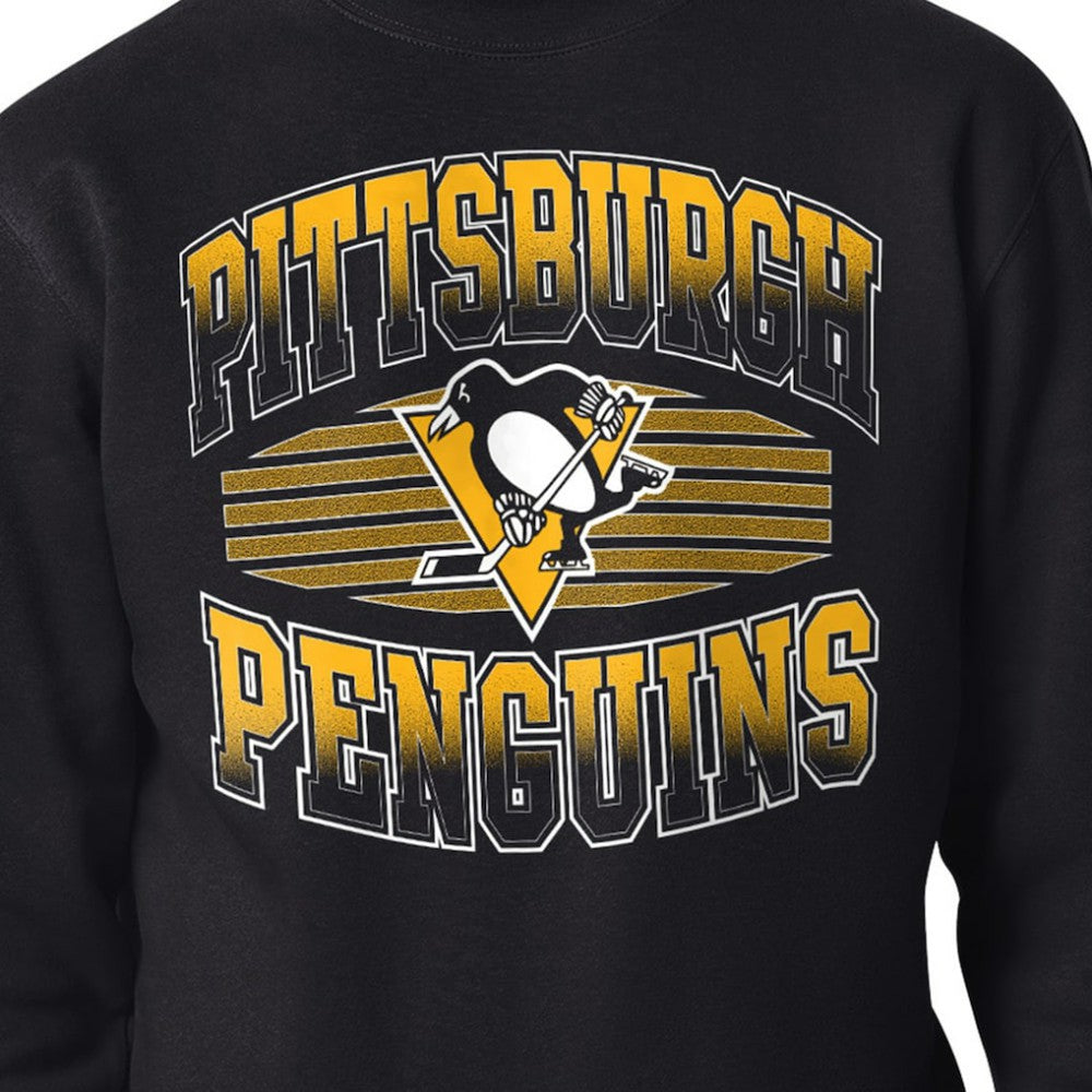 NHL Black Pittsburgh Penguins Starter Team Grit Graphic Fleece Pullover Sweatshirt