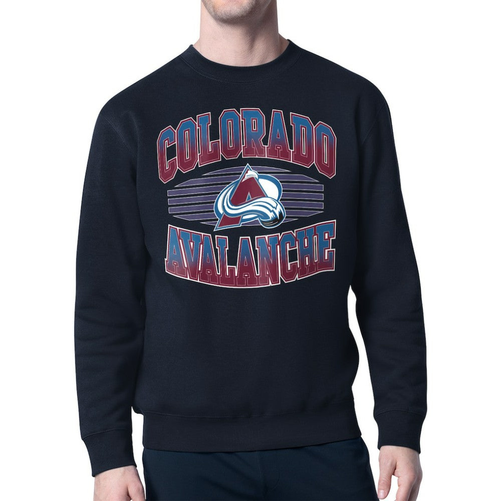 NHL Navy Colorado Avalanche Starter Team Grit Graphic Fleece Pullover Sweatshirt