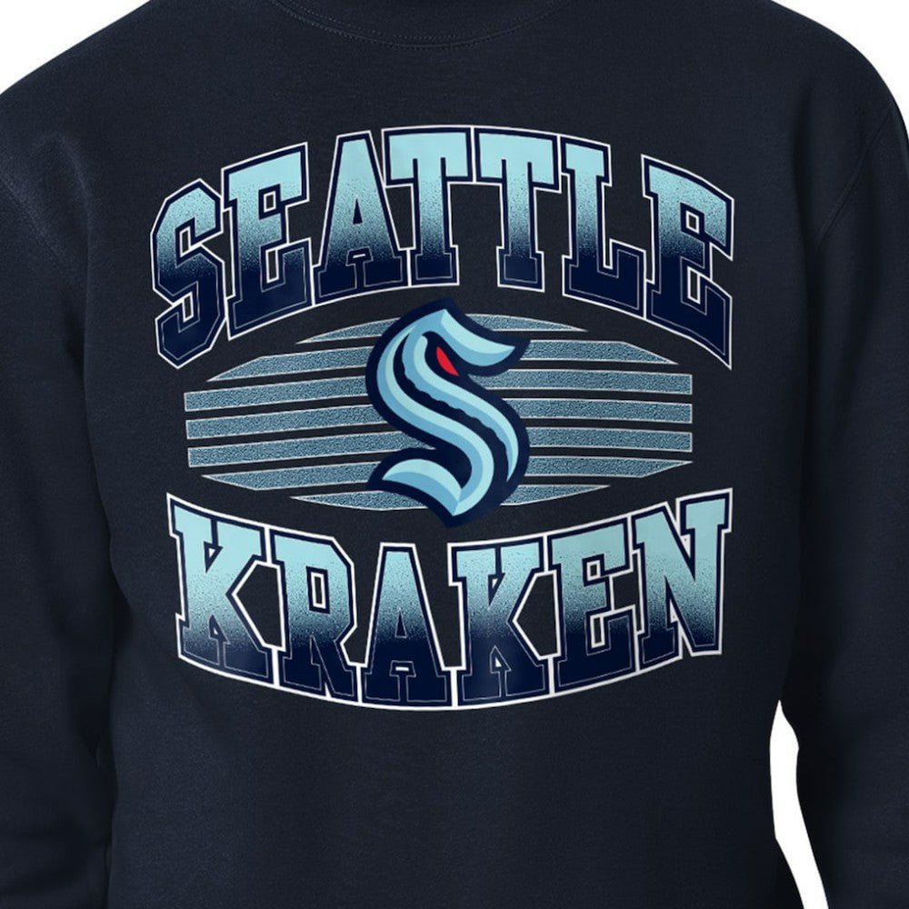 NHL Deep Sea Blue Seattle Kraken Starter Team Grit Graphic Fleece Pullover Sweatshirt