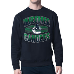 NHL Navy Vancouver Canucks Starter Team Grit Graphic Fleece Pullover Sweatshirt