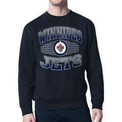 NHL Navy Winnipeg Jets Starter Team Grit Graphic Fleece Pullover Sweatshirt