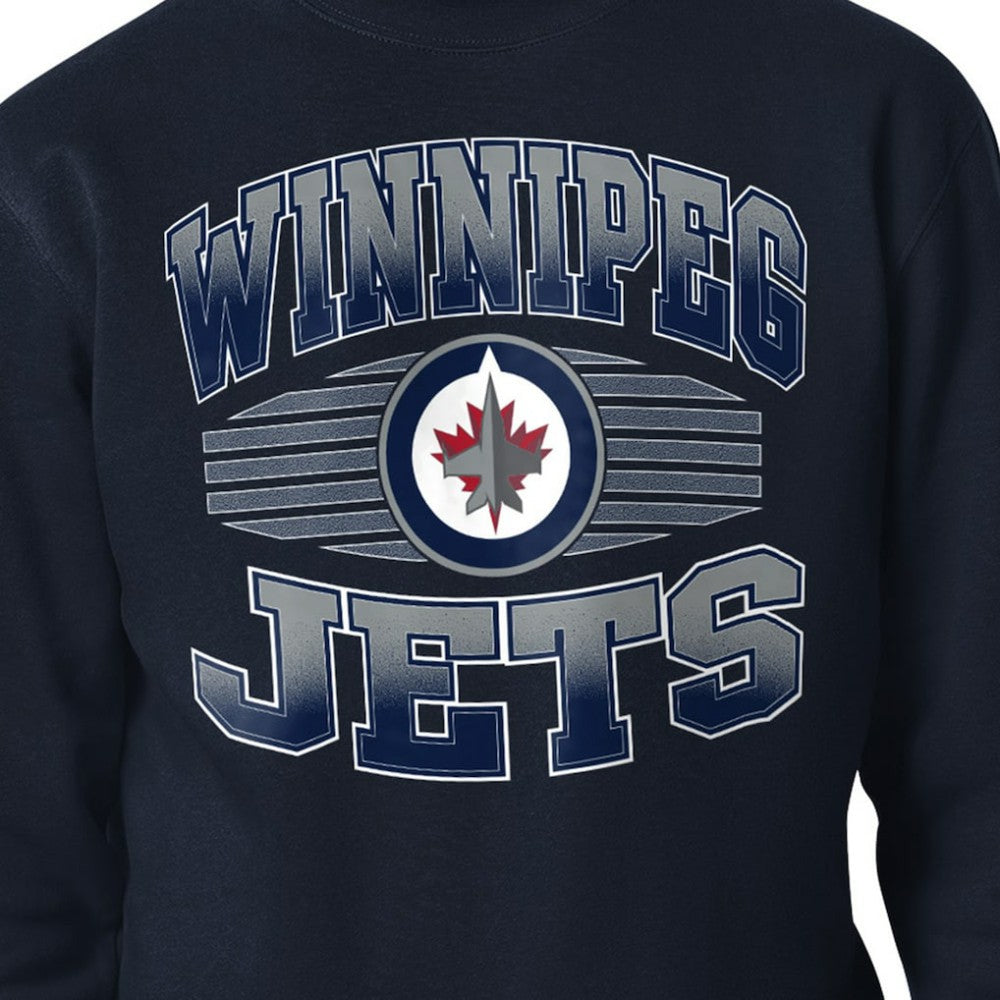 NHL Navy Winnipeg Jets Starter Team Grit Graphic Fleece Pullover Sweatshirt