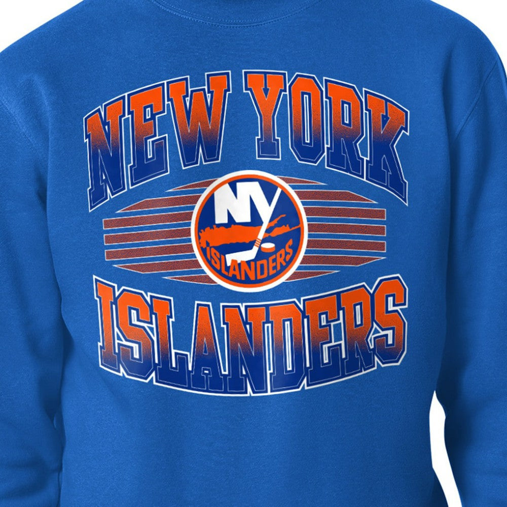 NHL Royal New York Islanders Starter Team Grit Graphic Fleece Pullover Sweatshirt