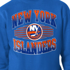 NHL Royal New York Islanders Starter Team Grit Graphic Fleece Pullover Sweatshirt