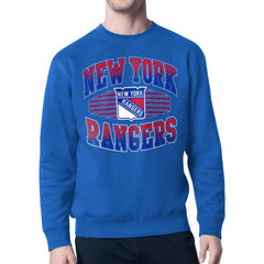 NHL Blue New York Rangers Starter Team Grit Graphic Fleece Pullover Sweatshirt