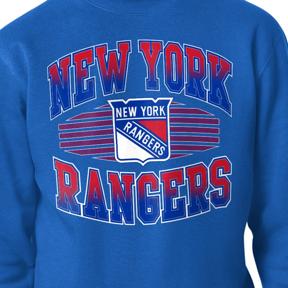 NHL Blue New York Rangers Starter Team Grit Graphic Fleece Pullover Sweatshirt