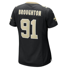 Vernon Broughton  Women's Team Game Jersey - New Orleans Saints