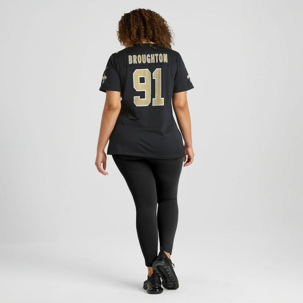 Vernon Broughton  Women's Team Game Jersey - New Orleans Saints