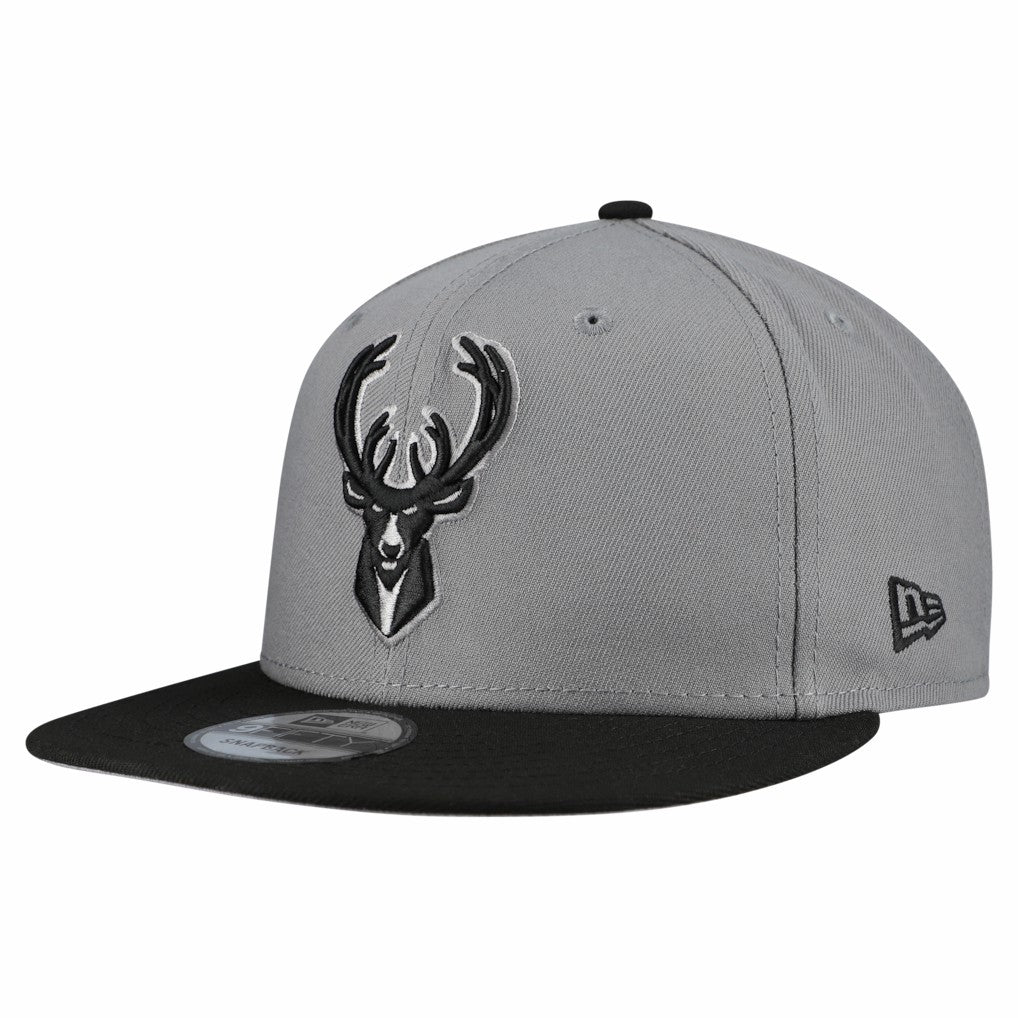 NBA Milwaukee Bucks Core Logo Storm Gray Two-Tone 9FIFTY Snapback Hat