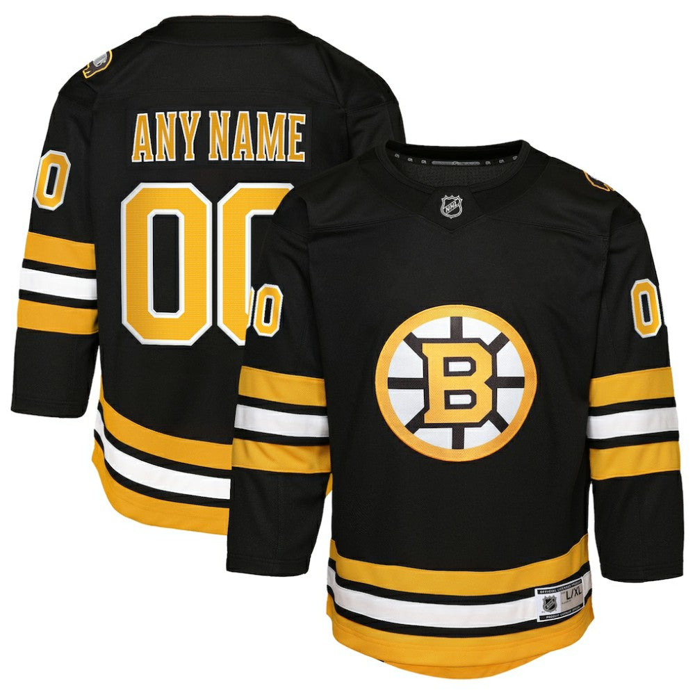 NHL Black Boston Bruins Youth Home Custom Premier Jersey