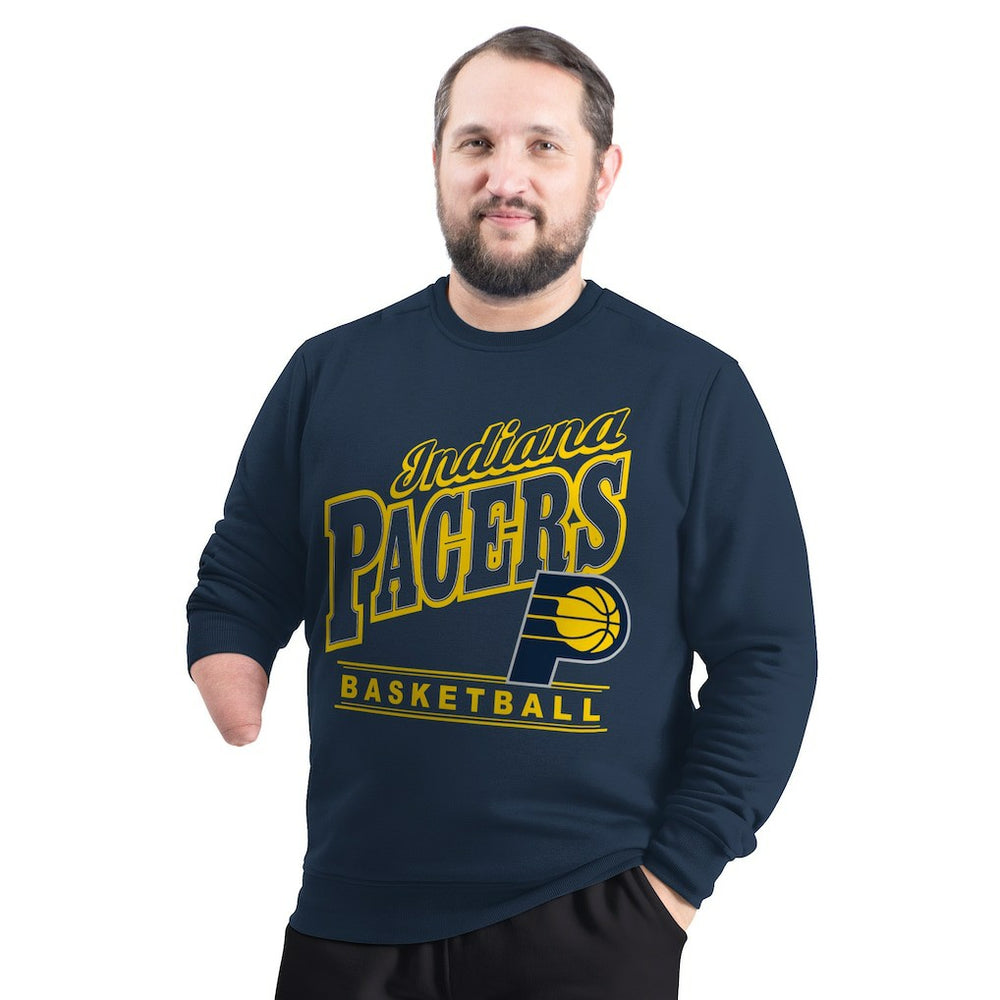 NBA Indiana Pacers G-III Sports by Carl Banks Adaptive Headliner Fleece Crewneck Sweatshirt