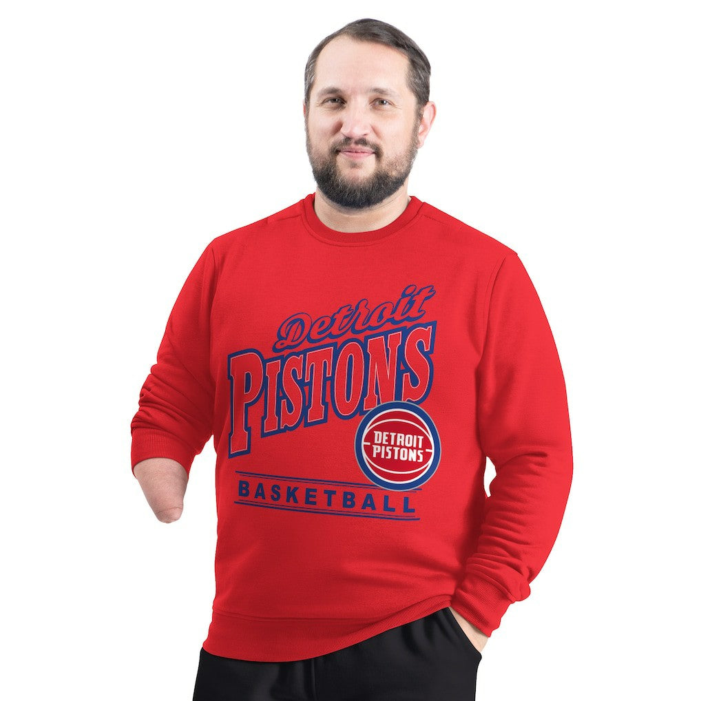 NBA Detroit Pistons G-III Sports by Carl Banks Adaptive Headliner Fleece Crewneck Sweatshirt sale