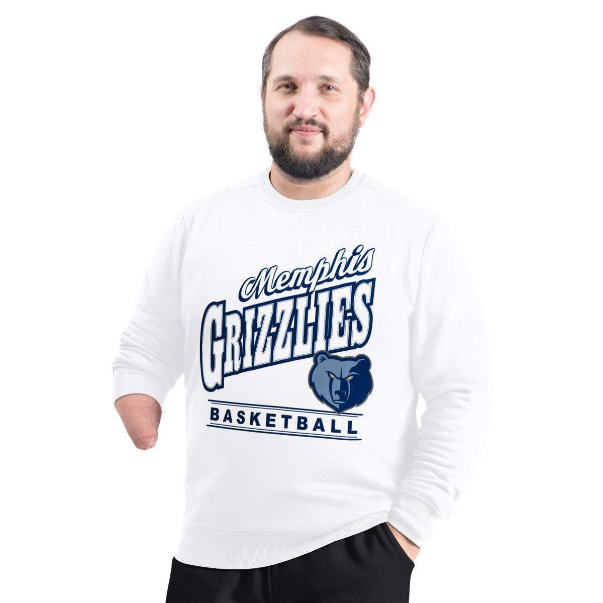 NBA Memphis Grizzlies G-III Sports by Carl Banks Adaptive Headliner Fleece Crewneck Sweatshirt