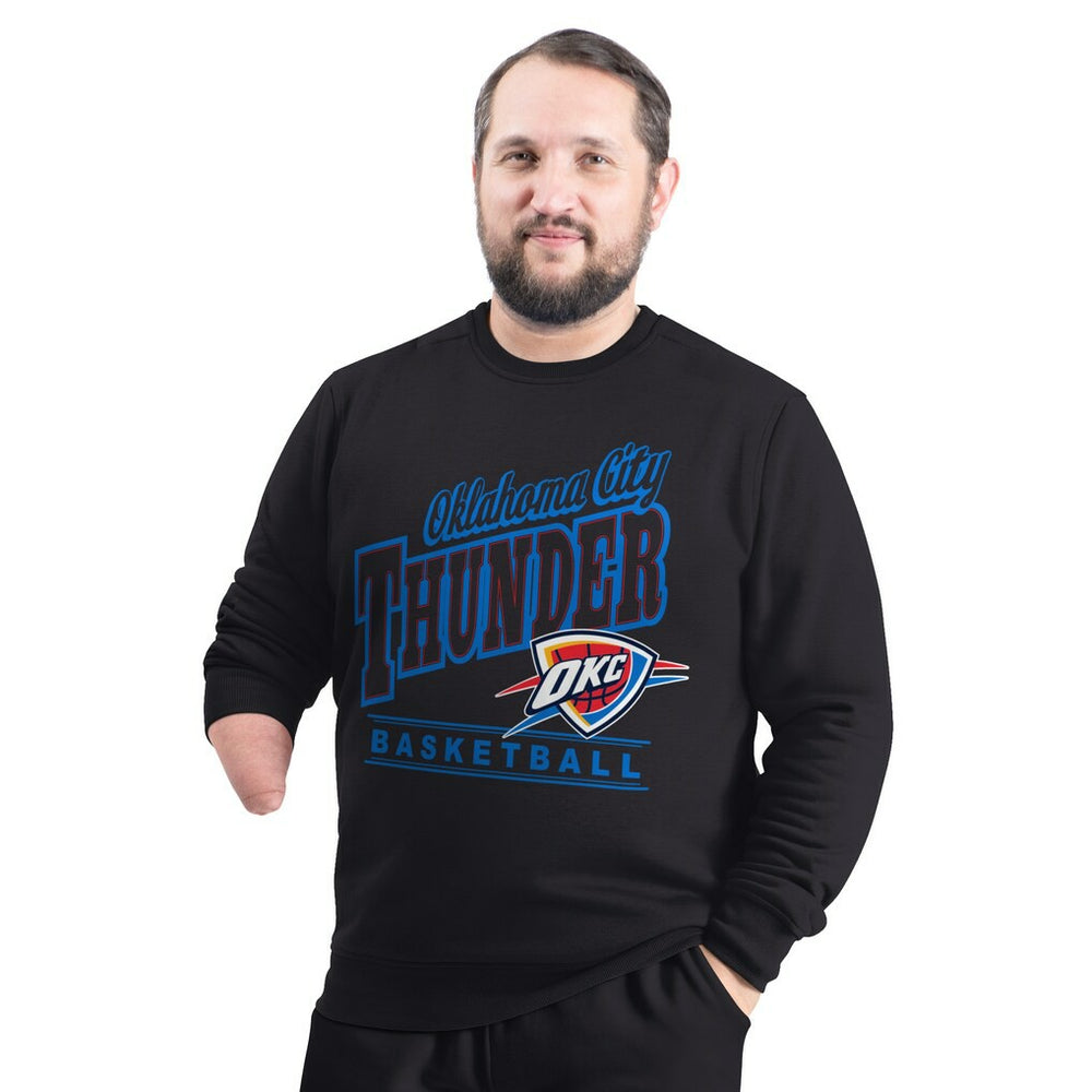 NBA Oklahoma City Thunder G-III Sports by Carl Banks Adaptive Headliner Fleece Crewneck Sweatshirt