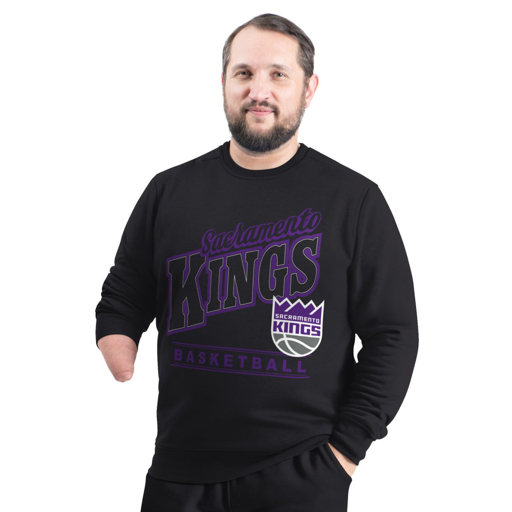 NBA Sacramento Kings G-III Sports by Carl Banks Adaptive Headliner Fleece Crewneck Sweatshirt