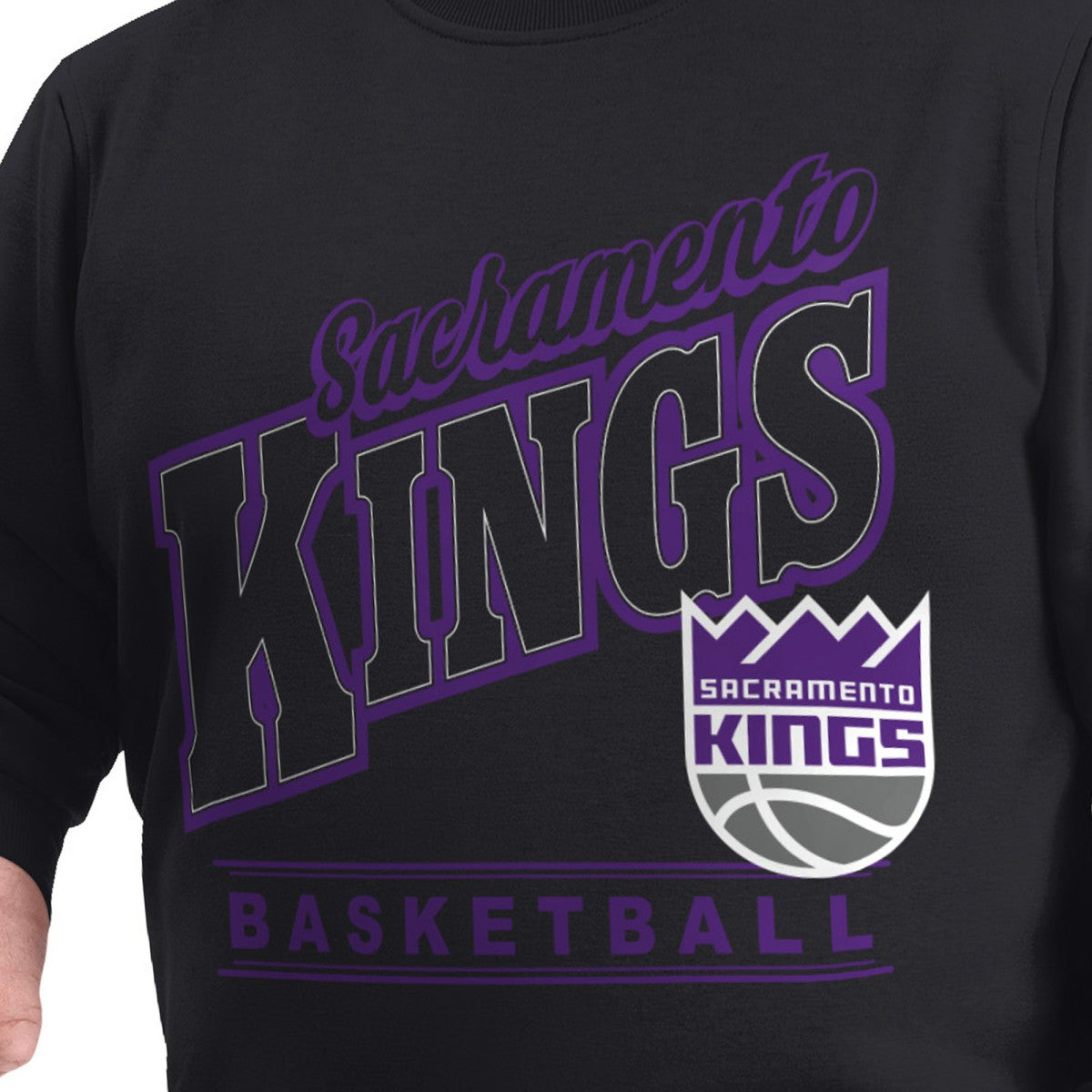 NBA Sacramento Kings G-III Sports by Carl Banks Adaptive Headliner Fleece Crewneck Sweatshirt