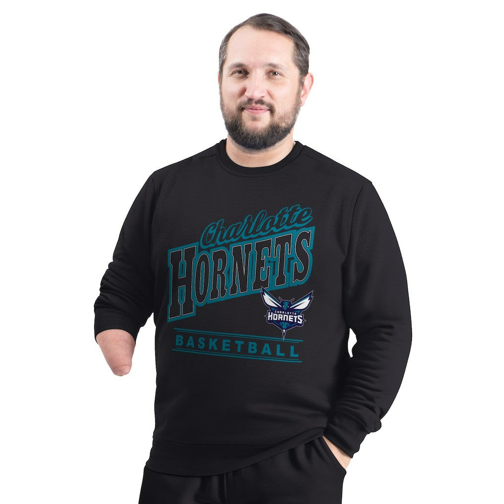 NBA Charlotte Hornets G-III Sports by Carl Banks Adaptive Headliner Fleece Crewneck Sweatshirt