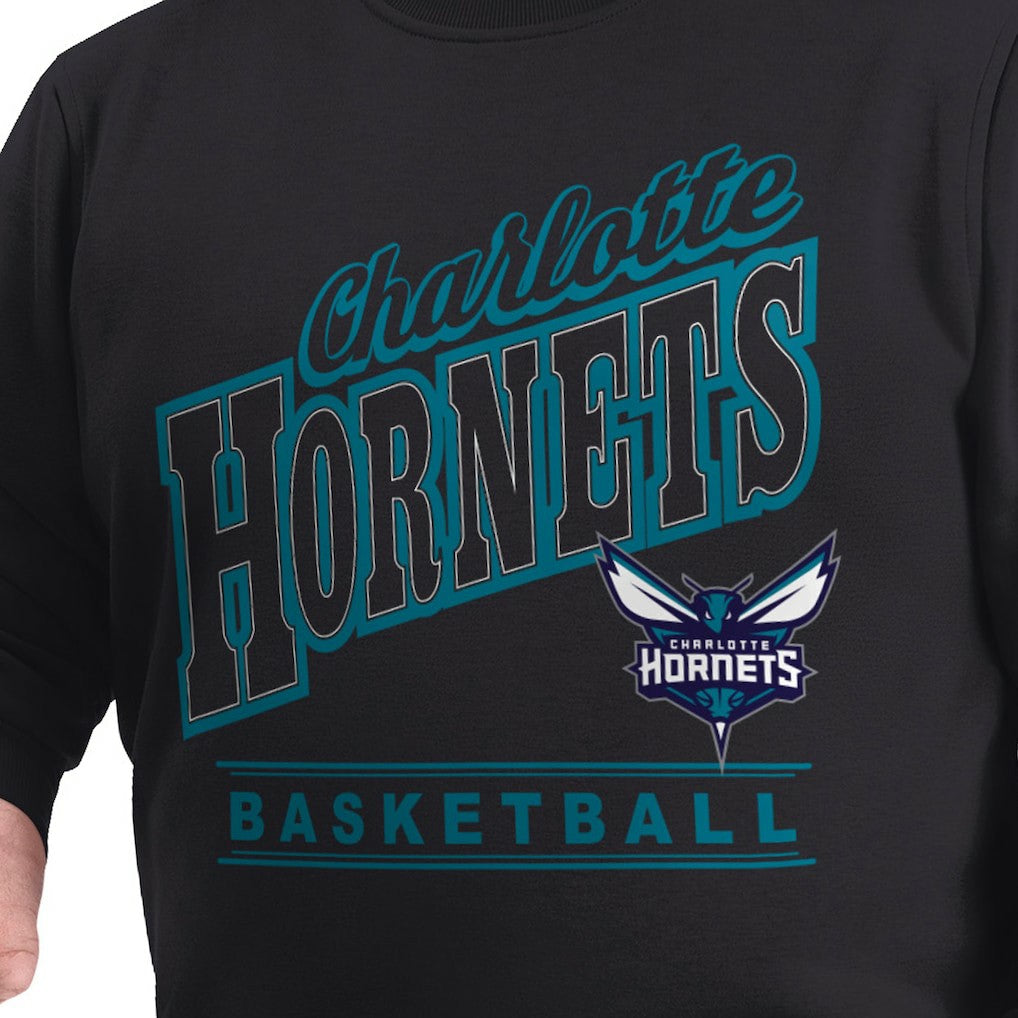 NBA Charlotte Hornets G-III Sports by Carl Banks Adaptive Headliner Fleece Crewneck Sweatshirt