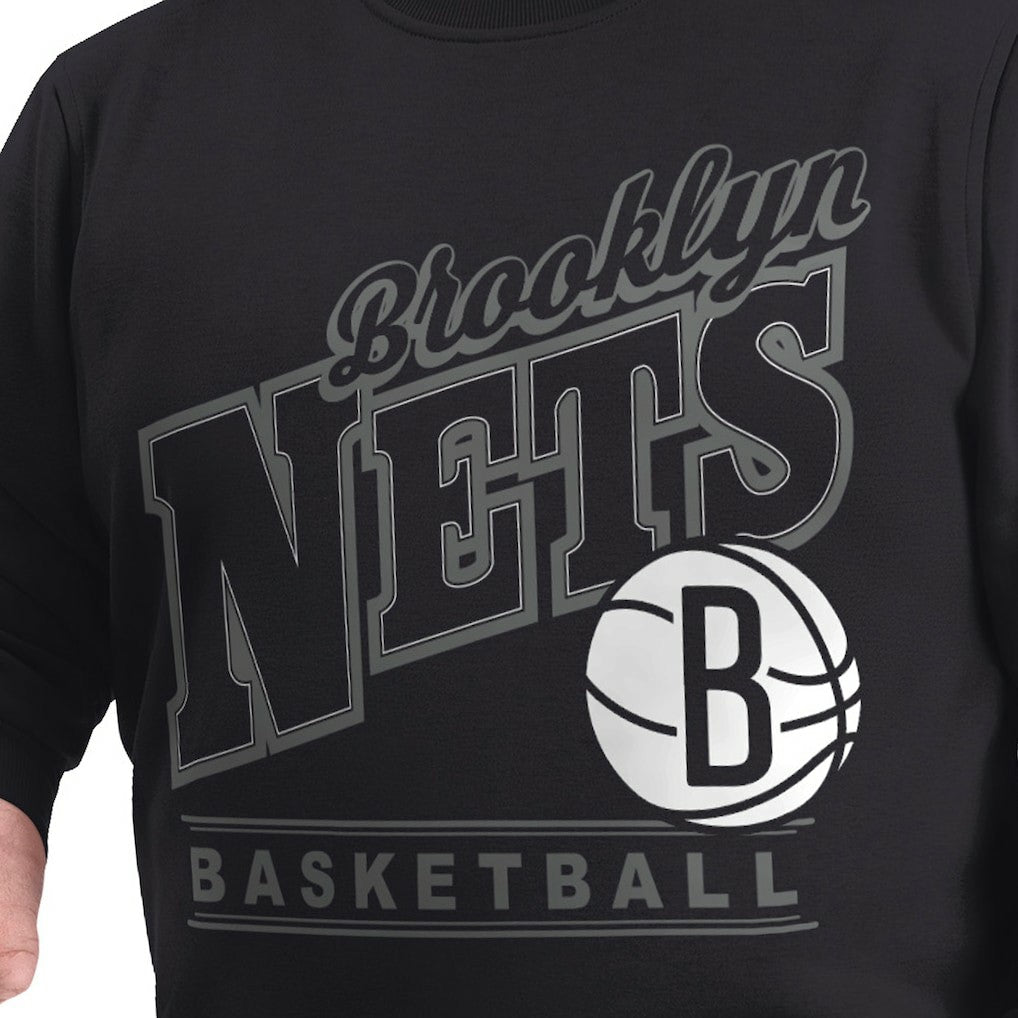 NBA Brooklyn Nets G-III Sports by Carl Banks Adaptive Headliner Fleece Crewneck Sweatshirt