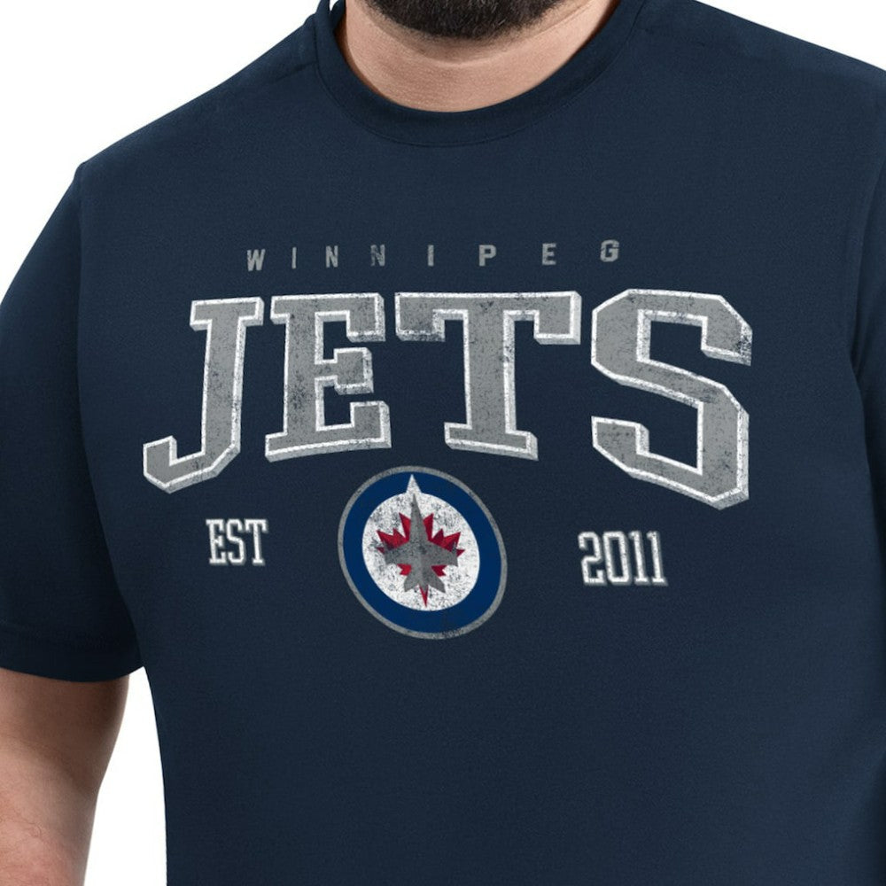 NHL Navy Winnipeg Jets G-III Sports by Carl Banks Adaptive Classic Team Graphic T-Shirt