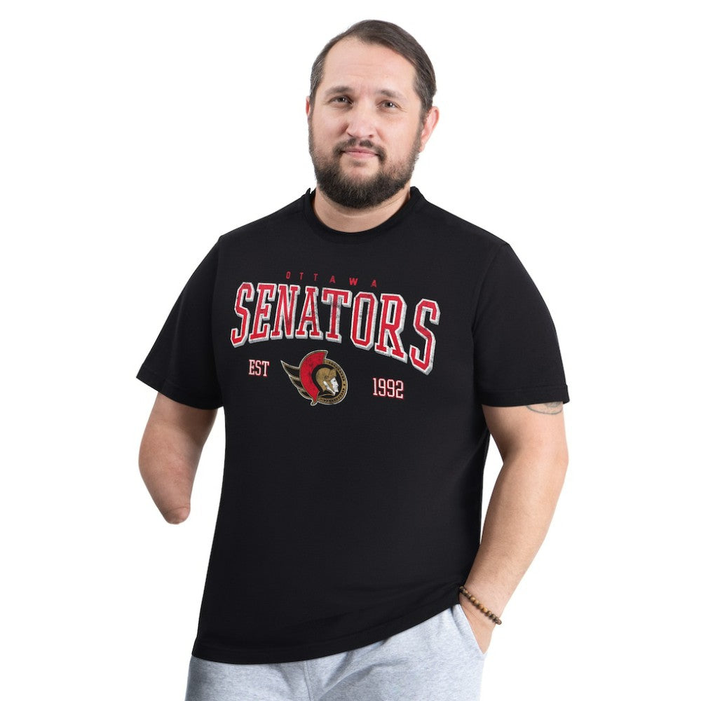 NHL Black Ottawa Senators G-III Sports by Carl Banks Adaptive Classic Team Graphic T-Shirt