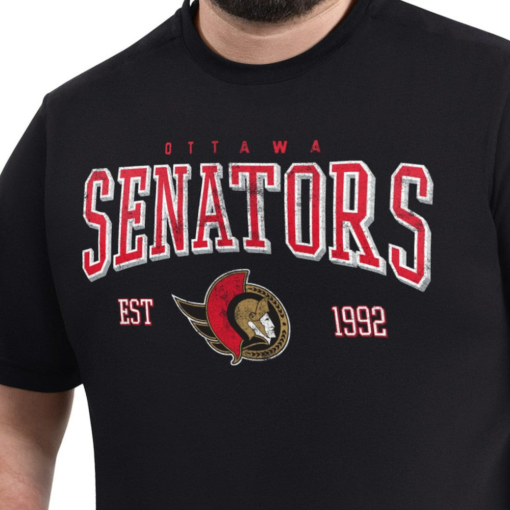 NHL Black Ottawa Senators G-III Sports by Carl Banks Adaptive Classic Team Graphic T-Shirt