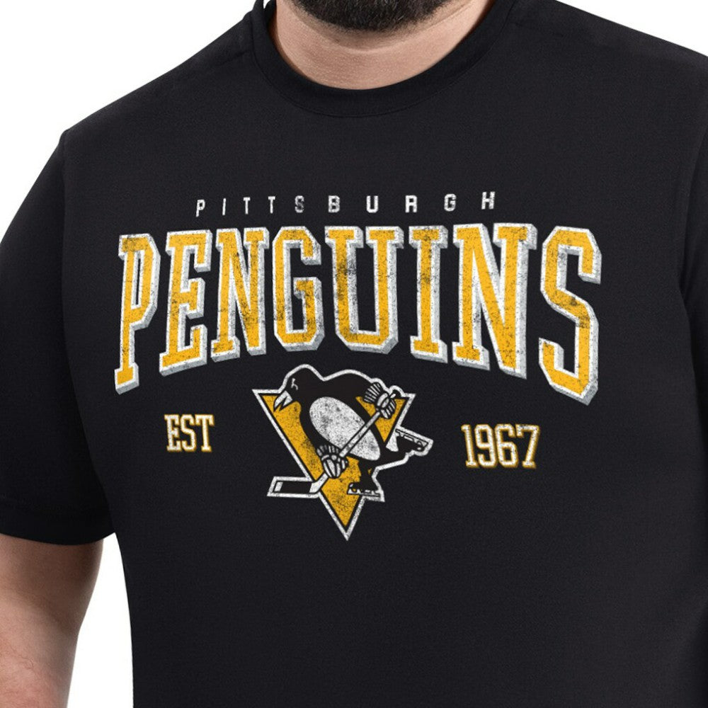 NHL Black Pittsburgh Penguins G-III Sports by Carl Banks Adaptive Classic Team Graphic T-Shirt