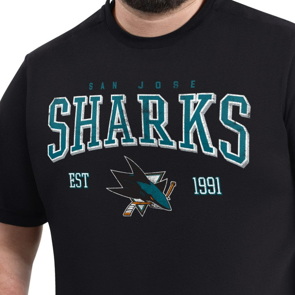 NHL Black San Jose Sharks G-III Sports by Carl Banks Adaptive Classic Team Graphic T-Shirt