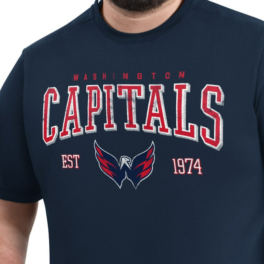 NHL Navy Washington Capitals G-III Sports by Carl Banks Adaptive Classic Team Graphic T-Shirt