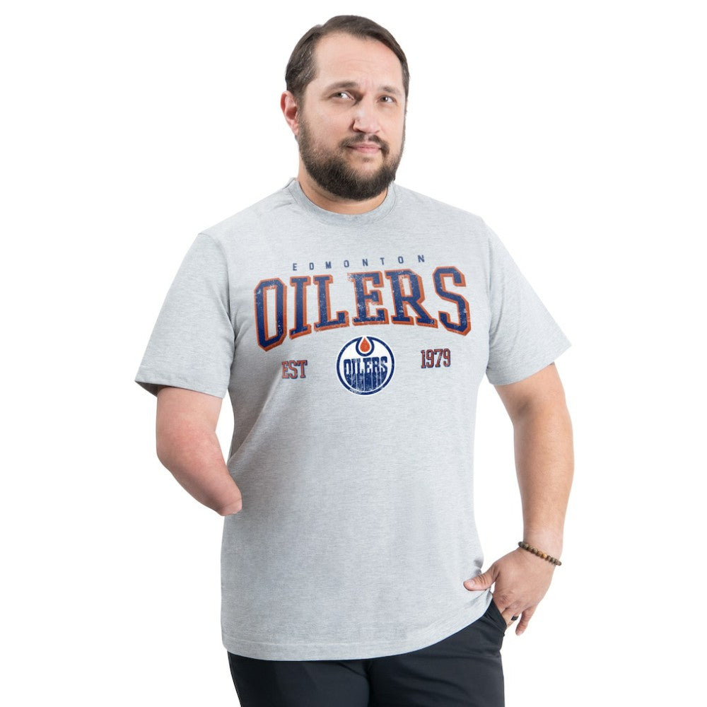 NHL Gray Edmonton Oilers G-III Sports by Carl Banks Adaptive Classic Team Graphic T-Shirt