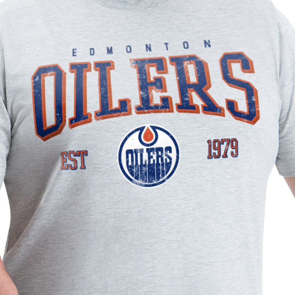 NHL Gray Edmonton Oilers G-III Sports by Carl Banks Adaptive Classic Team Graphic T-Shirt