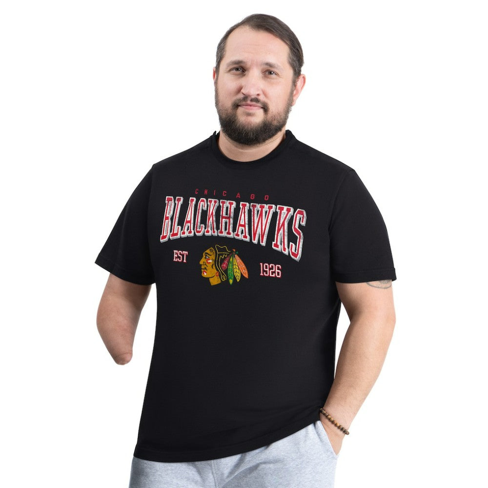 NHL Black Chicago Blackhawks G-III Sports by Carl Banks Adaptive Classic Team Graphic T-Shirt