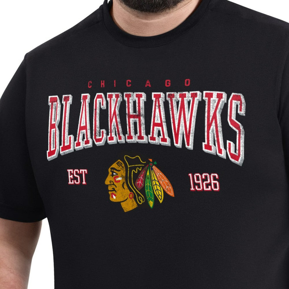 NHL Black Chicago Blackhawks G-III Sports by Carl Banks Adaptive Classic Team Graphic T-Shirt
