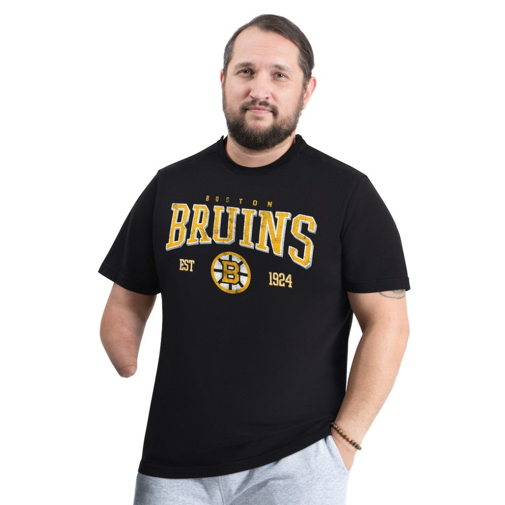 NHL Black Boston Bruins G-III Sports by Carl Banks Adaptive Classic Team Graphic T-Shirt