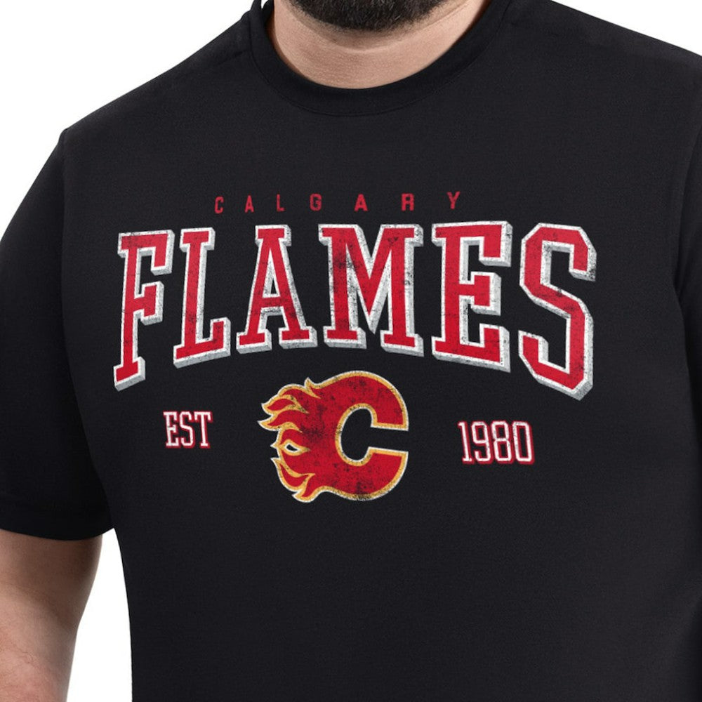 NHL Black Calgary Flames G-III Sports by Carl Banks Adaptive Classic Team Graphic T-Shirt