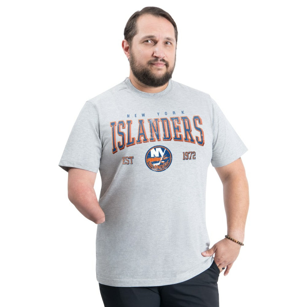 NHL Gray New York Islanders G-III Sports by Carl Banks Adaptive Classic Team Graphic T-Shirt