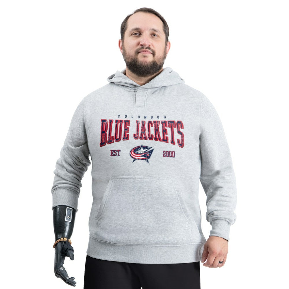 NHL Gray Columbus Blue Jackets G-III Sports by Carl Banks Adaptive Classic Team Spirit Fleece Hoodie