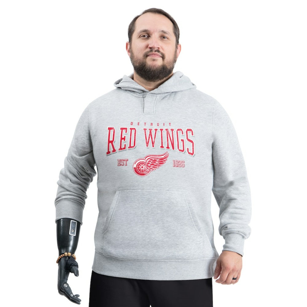 NHL Gray Detroit Red Wings G-III Sports by Carl Banks Adaptive Classic Team Spirit Fleece Hoodie