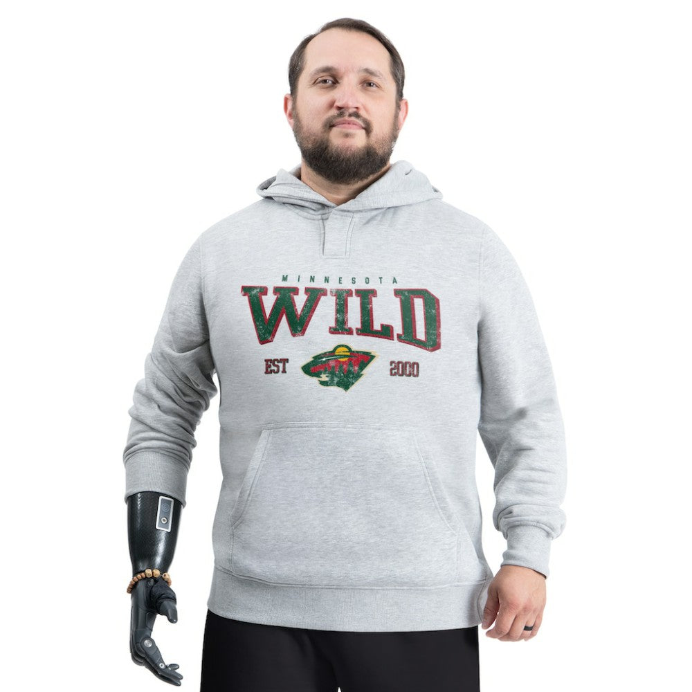 NHL Gray Minnesota Wild G-III Sports by Carl Banks Adaptive Classic Team Spirit Fleece Hoodie