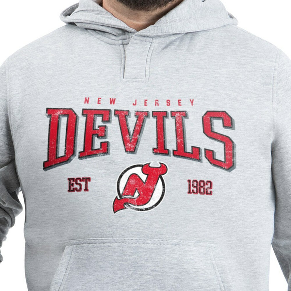 NHL Gray New Jersey Devils G-III Sports by Carl Banks Adaptive Classic Team Spirit Fleece Hoodie