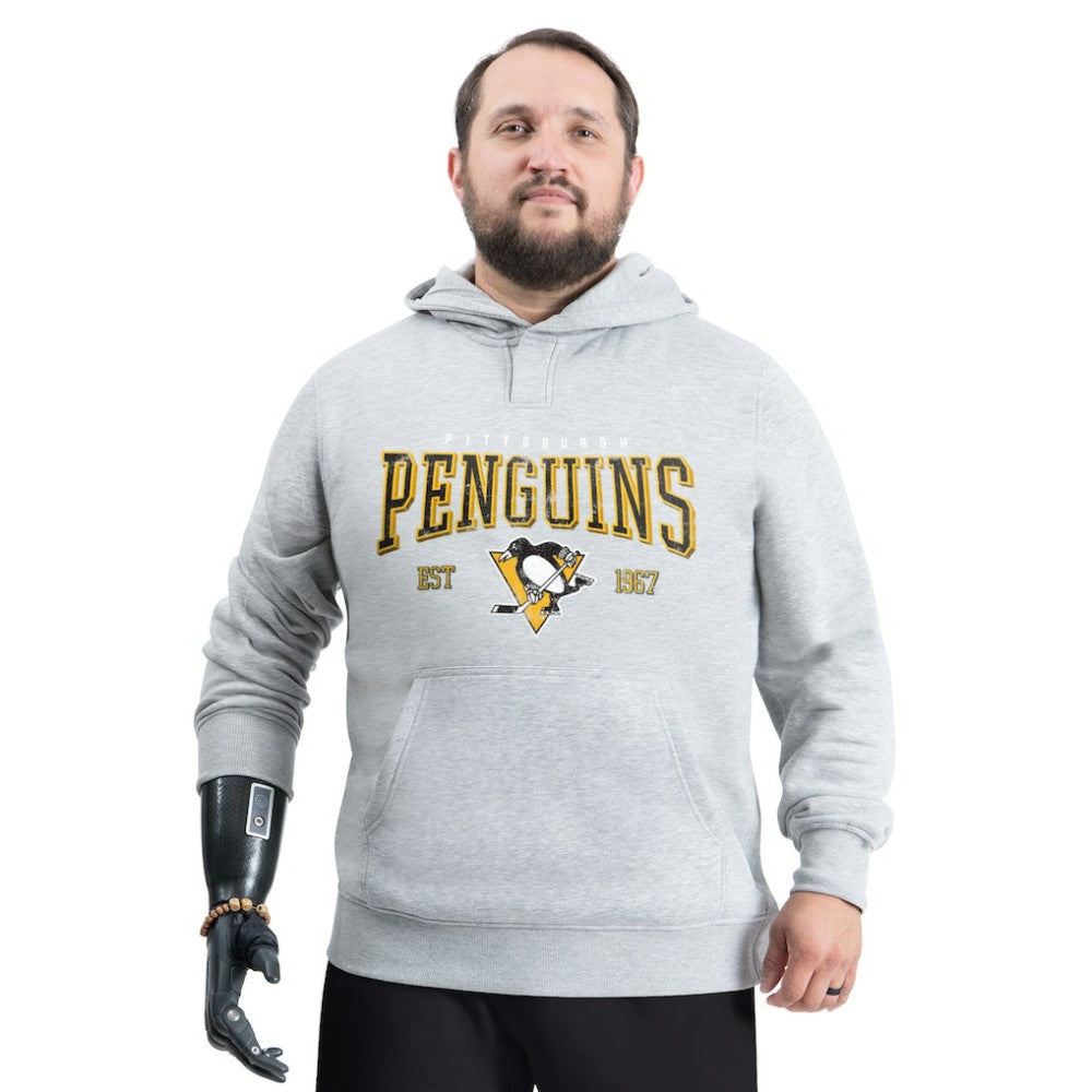 NHL Gray Pittsburgh Penguins G-III Sports by Carl Banks Adaptive Classic Team Spirit Fleece Hoodie