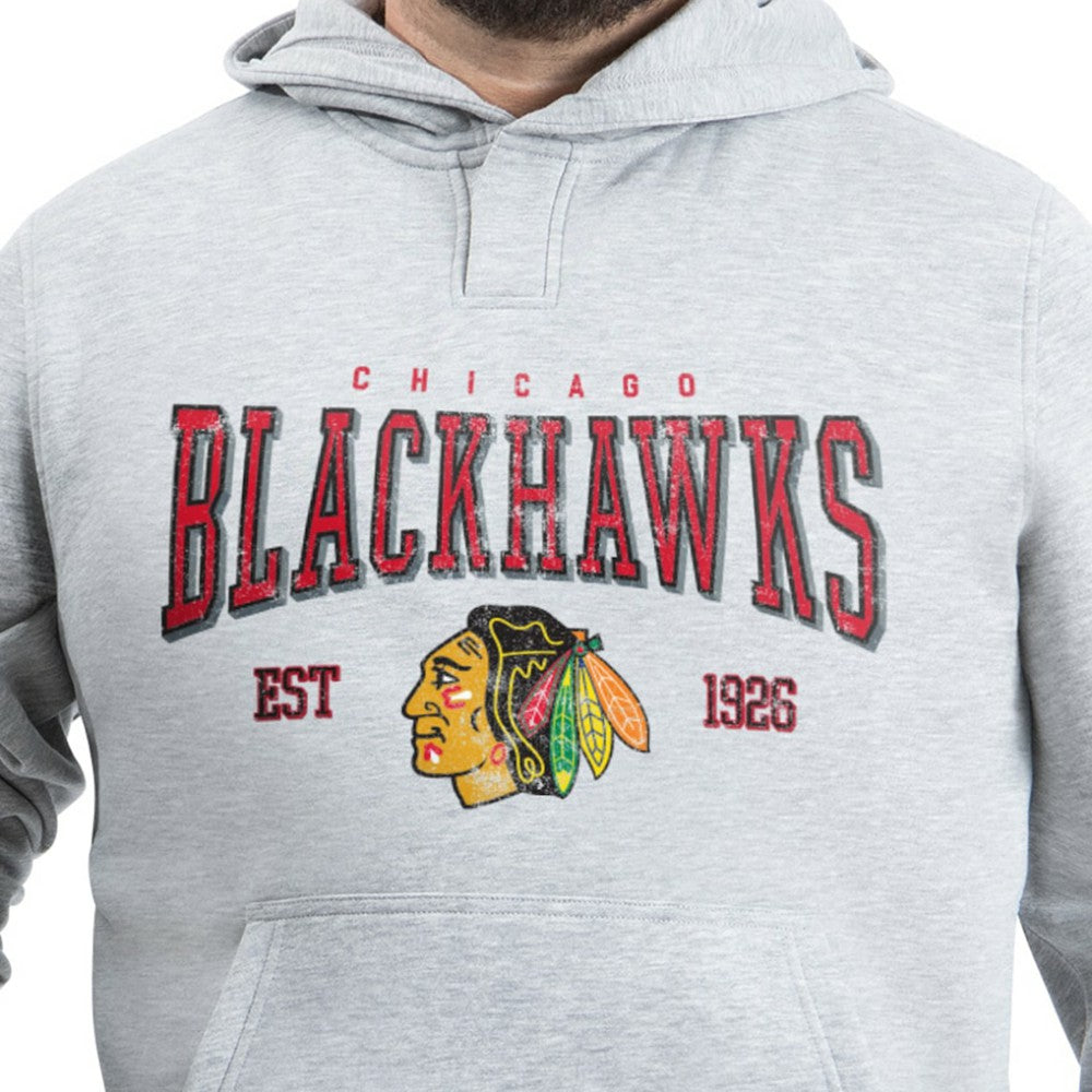 NHL Gray Chicago Blackhawks G-III Sports by Carl Banks Adaptive Classic Team Spirit Fleece Hoodie