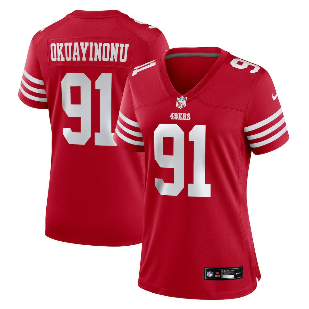 Sam Okuayinonu  Women's Team Game Jersey - San Francisco 49ers