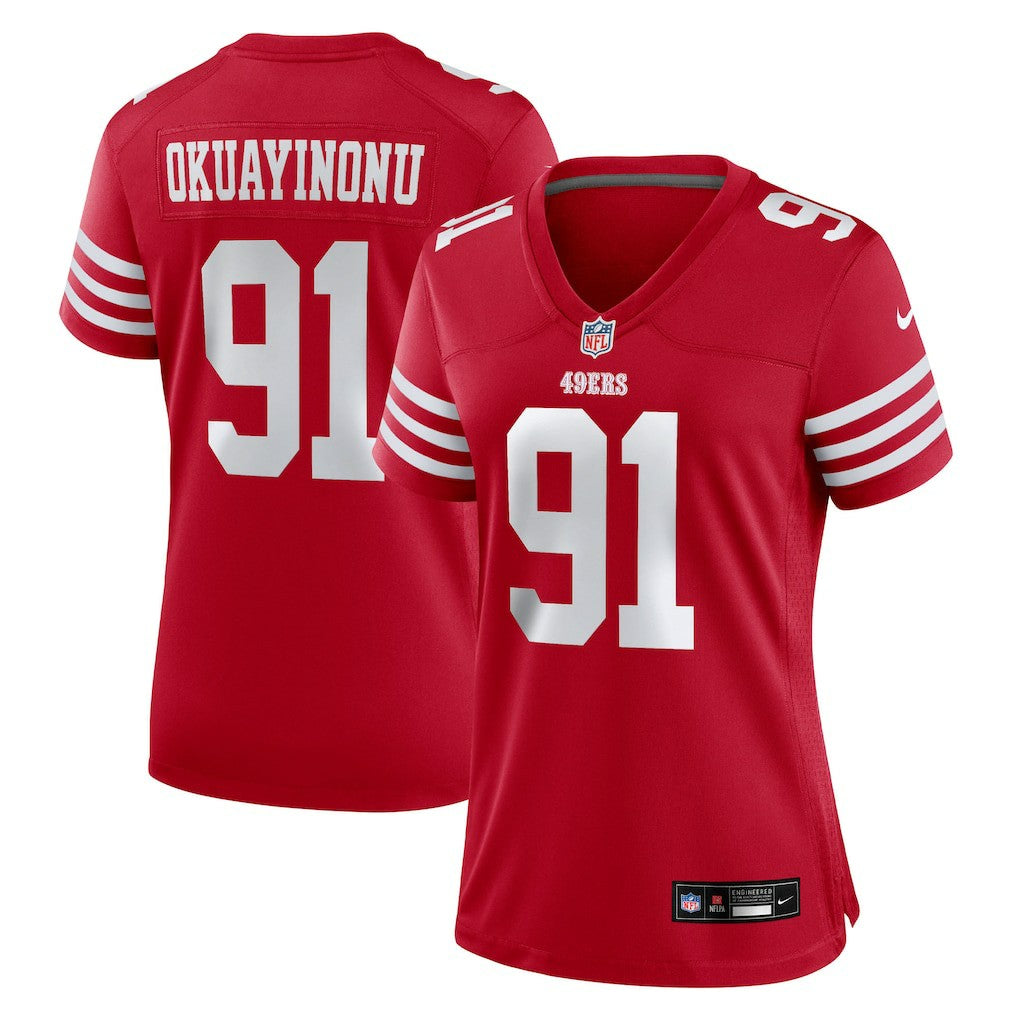 Sam Okuayinonu  Women's Team Game Jersey - San Francisco 49ers
