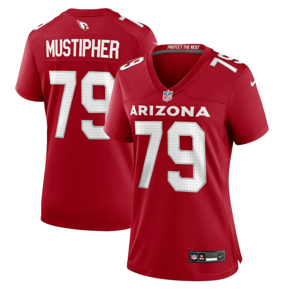 PJ Mustipher  Women's Team Game Jersey - Arizona Cardinals